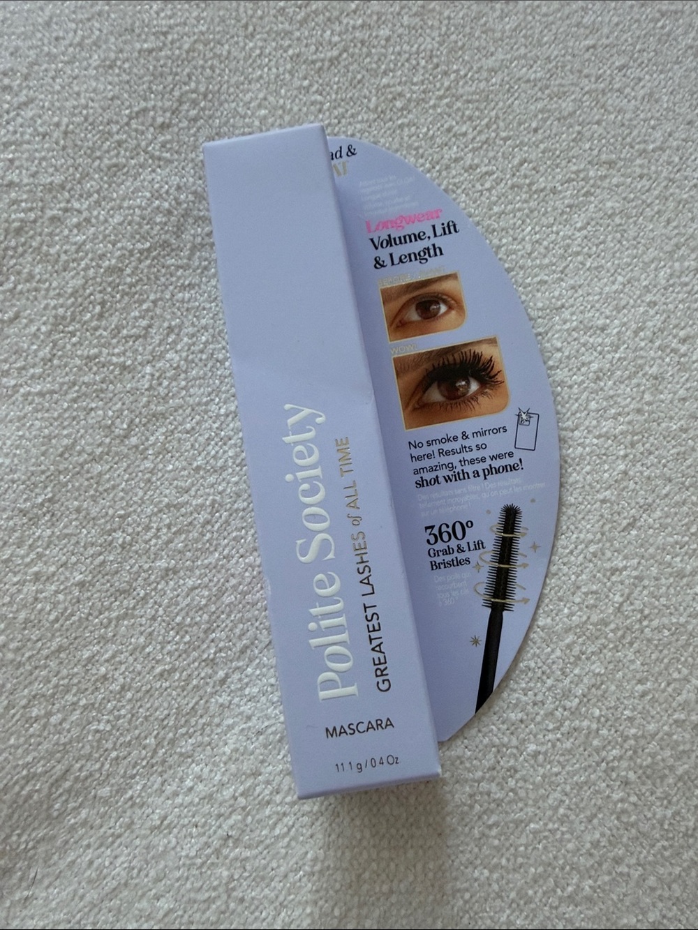 Polite society, clean, beauty mascara